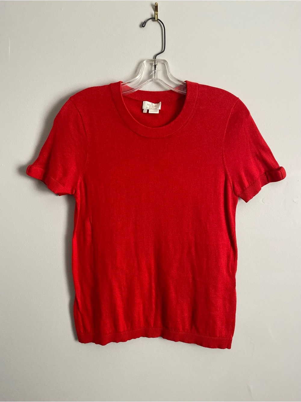 Kate Spade Crewneck Knit Top Lg Silk/Cotton Preppy Chic Classic Capsule Wardrobe